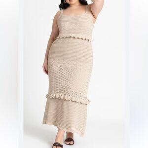 Eloquii crochet Knit Sleeveless maxi Dress size 22/24 new